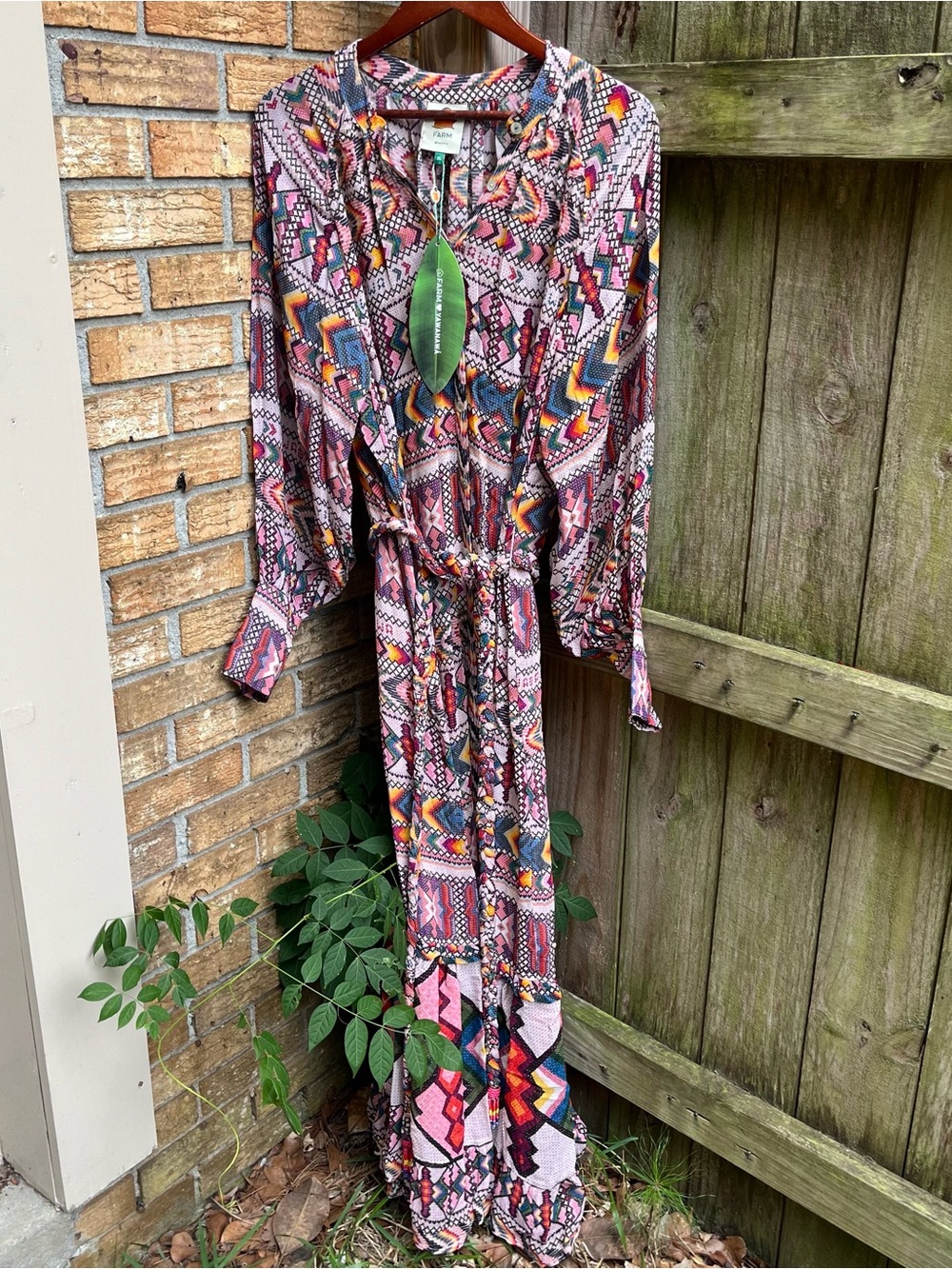 FARM Rio Amulet Maxi Dress - Multicolor Geo Print Boho - Picture 7 of 8